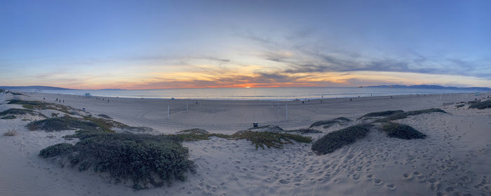Beach tennis courts panoramic