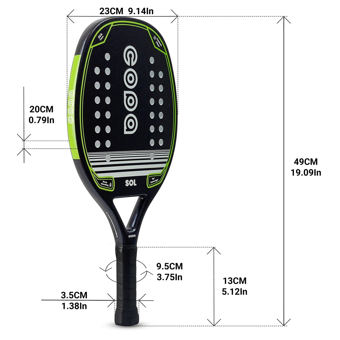 Sol Carbon and Fiberglass Beach Tennis Racket