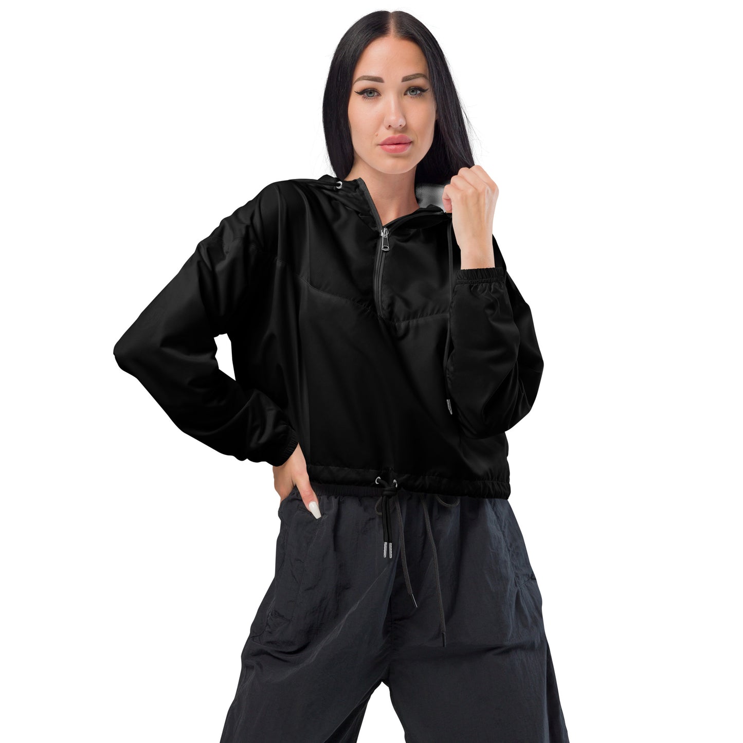 From Behind Women’s Cropped Windbreaker Copa Beach Tennis - Black