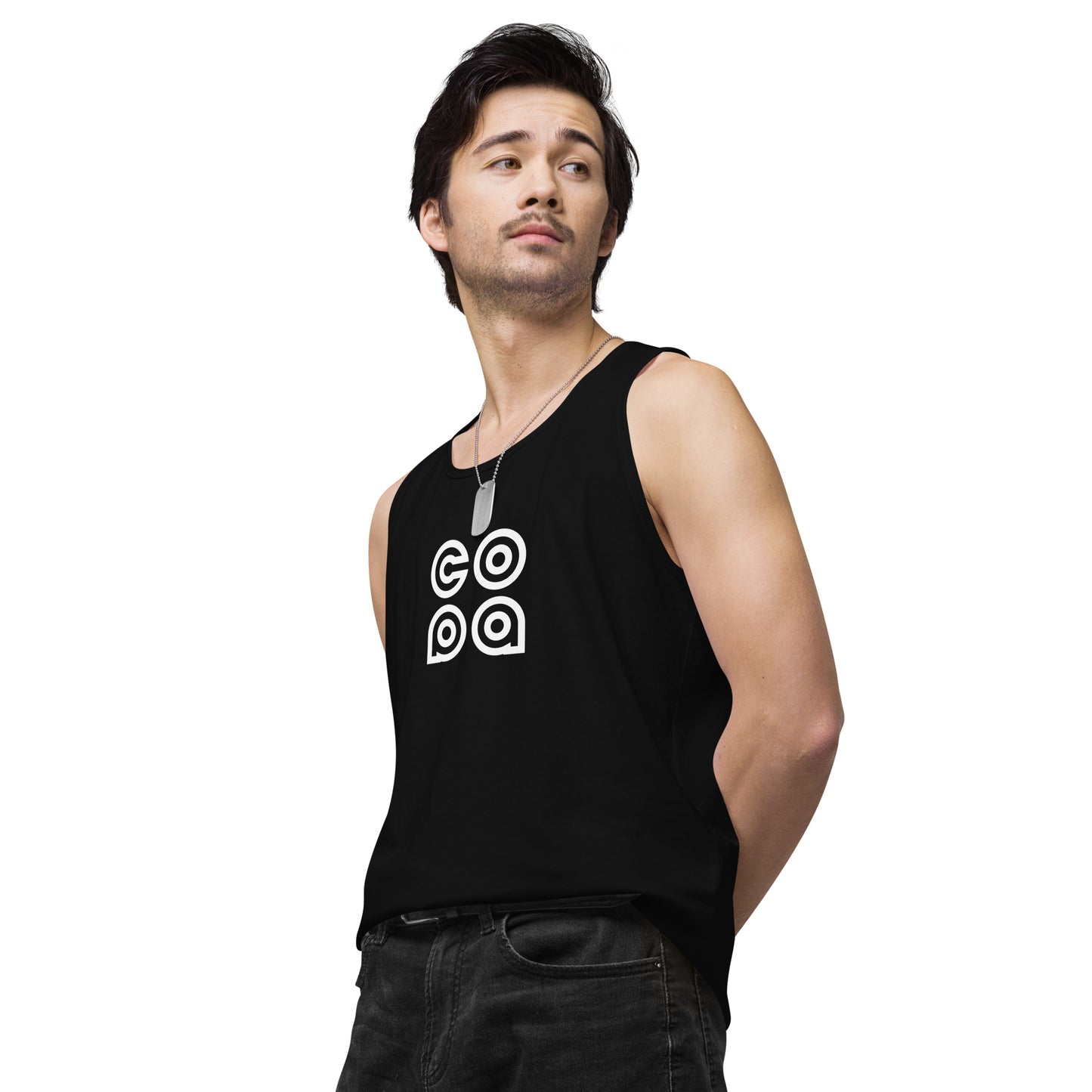 Performance Beach Work Out Box Logo Muscle Shirt Copa Beach Tennis - Black