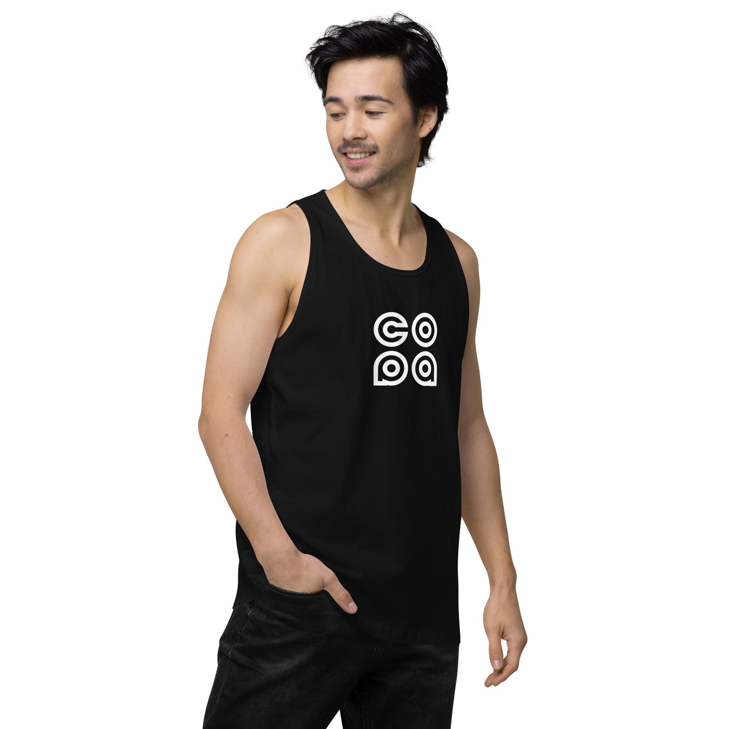 Performance Beach Work Out Box Logo Muscle Shirt Copa Beach Tennis - Black