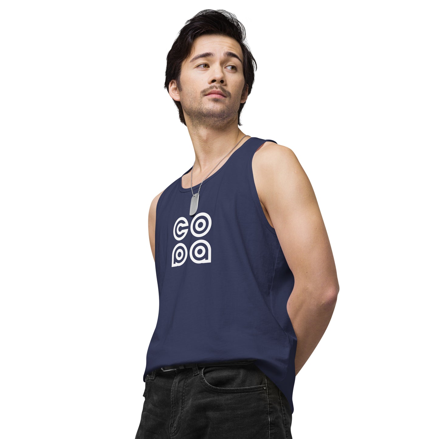 Performance Beach Work Out Logo Muscle Shirt Copa Beach Tennis - Harbor Blue