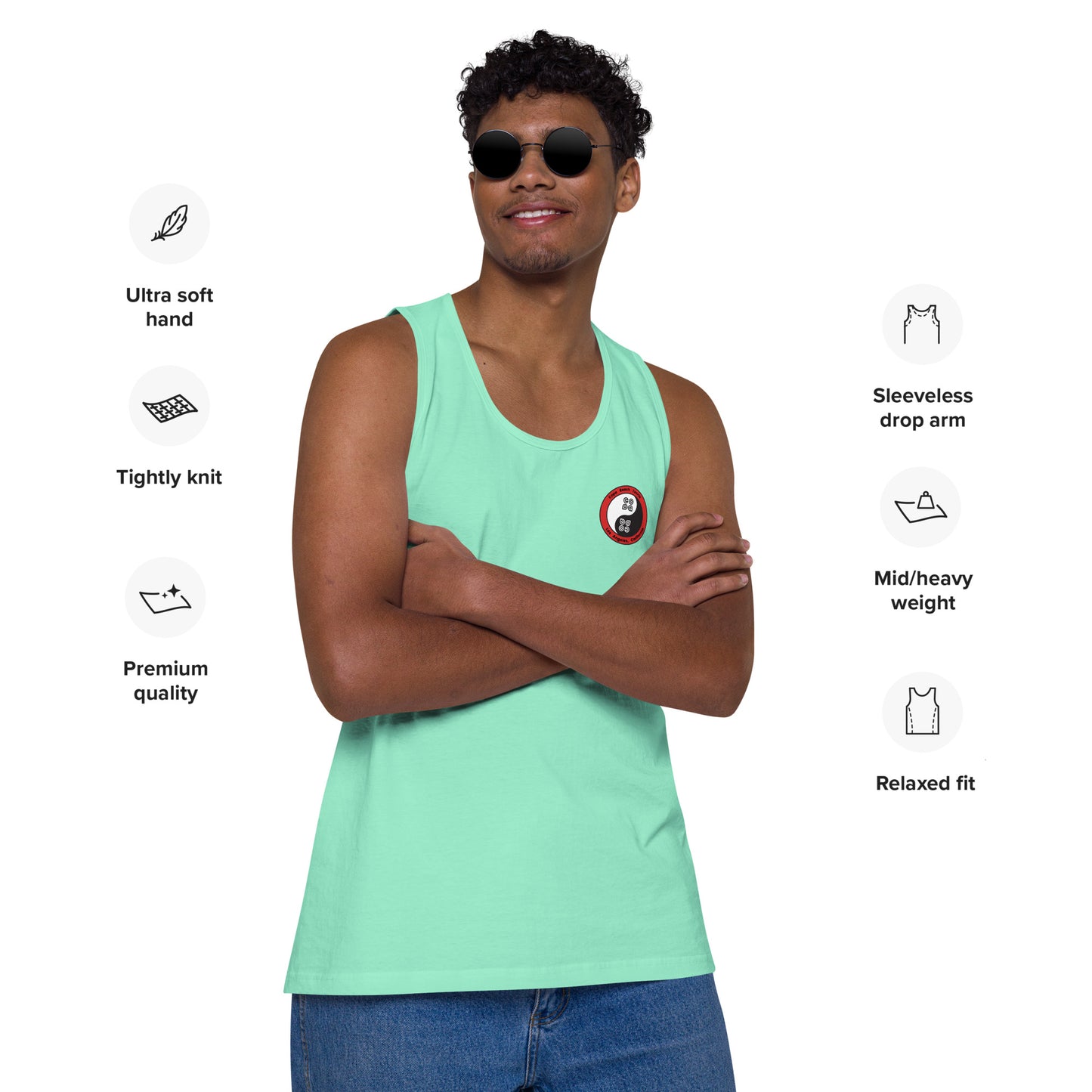 Yin Yang Performance Beach Work Out Muscle Shirt Copa Beach Tennis - Mint