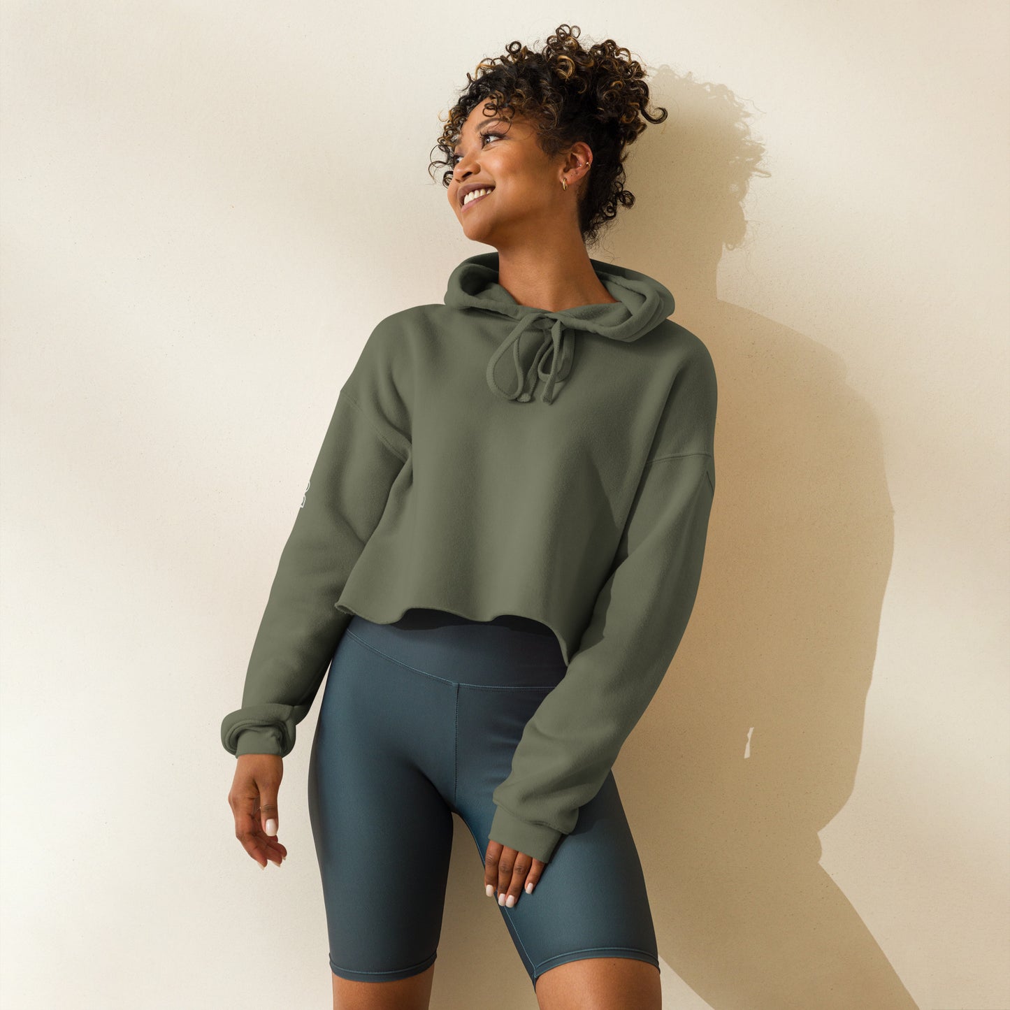 Drop Volley Crop Top Hoodie Copa Beach Tennis - Olive Green