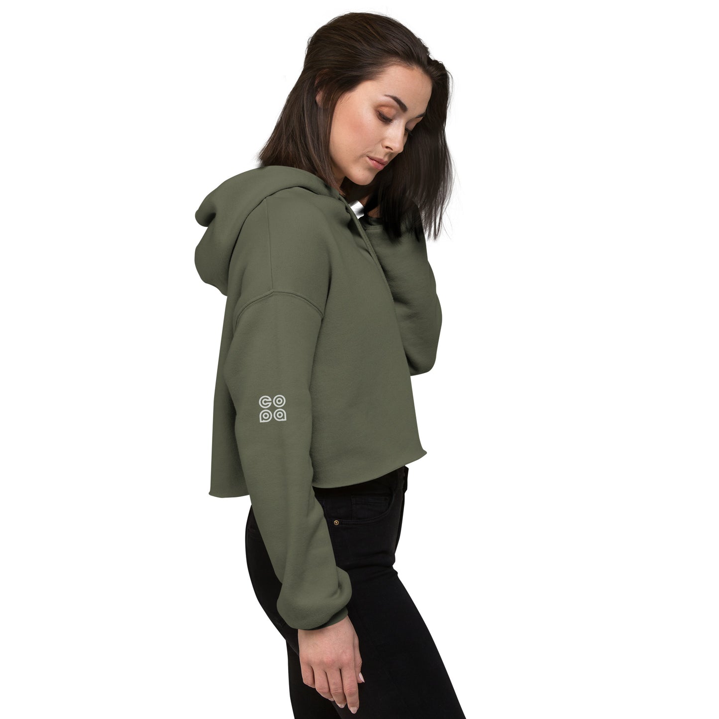 Drop Volley Crop Top Hoodie Copa Beach Tennis - Olive Green