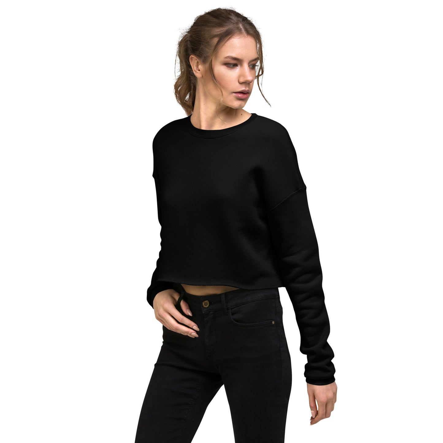 Crop Top Drop Shot Sweatshirt Copa Beach Tennis - Black